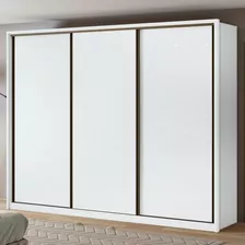 Guarda-roupa Móveis Lopas Spazio Cor Branco De Mdf Com 3 Portas Corrediças