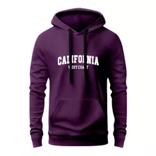 Casaco Moletom Canguru Califórnia Blusa De Frio Com Capuz