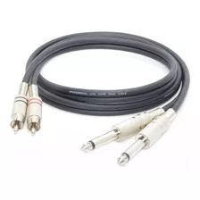 Cable De Audio 2 Rca A 2 Plug 6.5mm Mono Profesional 1 Metro