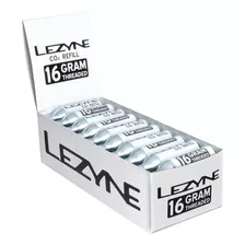 Lezyne Cartuchos Tanques De Co2 De 16g Rosca 30 Piezas Color Plateado