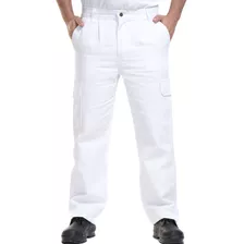 Pantalon Cargo Blanco Trabajo Bolsillo Roca Frigorifico T-48