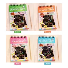 Set De 4 Libretas Para Pintar Rainbow Scratch Arte Rascado Color Blanco