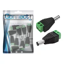 10x Conector Plug P4 Macho Com Borne P/ Cftv Câmera Fonte