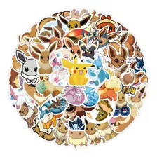 Eevee Pokemon 50 Calcomanias Stickers D Pvs Vs Agua Anime