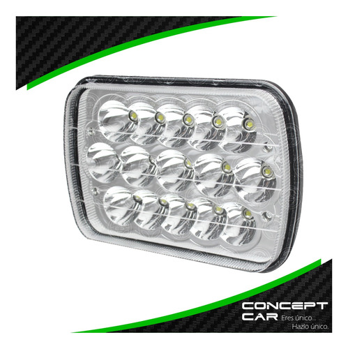 2 Faros Unidad Cuadrada Rectangular 15 Leds 5x7 Alta/baja F5 Foto 5