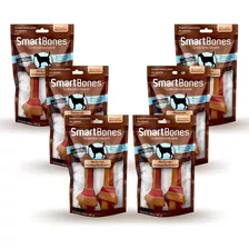 6 Pct Osso Cães Smartbones Manteiga De Amendoim Médio 2 Unid
