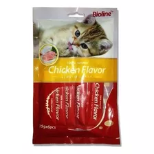 Snack Cremoso Para Gatos Bioline Sabor Pollo 6 Un