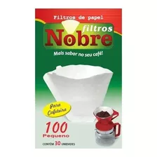 Filtro De Papel Para Café Pequeno 100 Nobre Com 30 Filtros