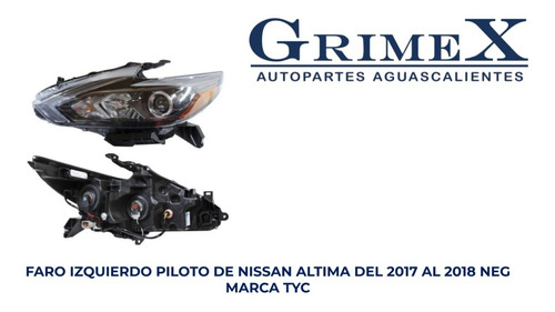 Faro Nissan Altima 2017-17-2018-18 Con Arnes Tyc Ore Foto 2