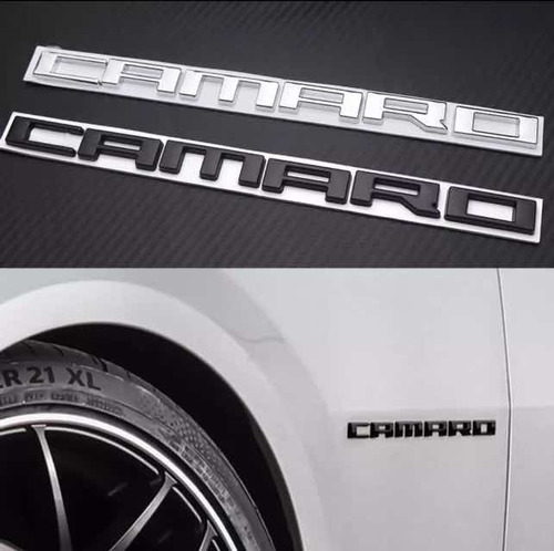 2 Emblemas Camaro Cromo Ss Zl1 Rs V8 V6 Convertible 12 13 14 Foto 3