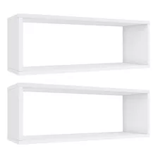 Kit 02 Nichos 50x25 Branco Mdf Quarto Escritório Decoração