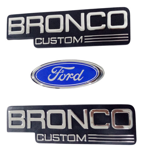 Foto de Emblemas Bronco Custom Laterales Y Logo Ford Autoadhesivo. 
