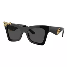 Óculos De Sol Feminino Dolce & Gabbana Dg4434 501/87 51 Cor Preto Armação Preto Haste Preto Lente Cinza Desenho Quadrado