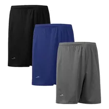 Kit 3 Shorts Masculino Plus Size Elite Futebol Academia