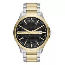 Reloj Hombre Ax Hampton De Acero1 Correa Dorado/plateado