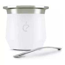 Mate Acero Inoxidable Un Mate + Bombilla Color Perla White