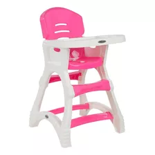 Silla Para Bebe Periquera Alta Dinner Prinsel Rosa/blanco