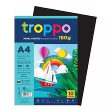 Papel Cartão Colorido A4 180g Com 10 Folhas