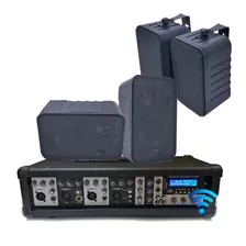 Combo Música Funcional Consola 150w Rms Bluetooth + 4 Bafles