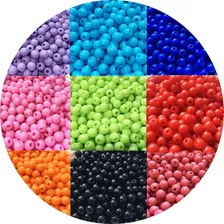 Missangas Coloridas 3000 Pcs Bola N6+ Fio Silicone 