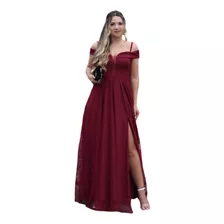 Vestido Festa Madrinha Luxo Ciganinha Ombro Nú Saia Tule Nw