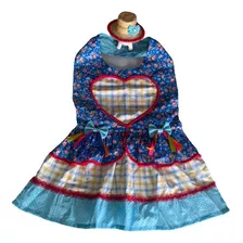 Vestido Caipira Festa Junina Quadrilha Cães Porte Grandes