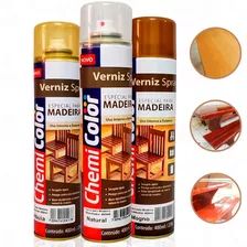Tinta Spray Verniz Madeira Natural Imbuia E Mogno 400ml 220g