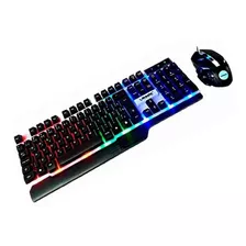 Teclado E Mouse Gamer Semi-mecânico Rgb - Ley-45