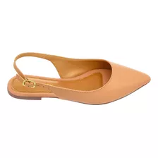 Sapatilha Slingback Bico Fino Classica Original Confort Novo