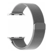 Pulseira Loop Milanese Para Apple Watch 42mm 44mm Prata