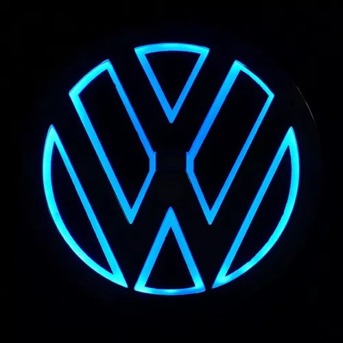 Logo Led Volkswagen 3d Luz Azul Vw Foto 3