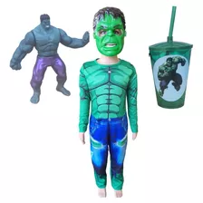 Fantasia Longa C\ Enchi Hulk C\ Mascara + Boneco + Copo