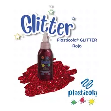 Adhesivo Glitter Plasticola 38gr Rojo X12