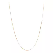 Corrente De 60cm Ouro 18k 750 Amarelo Branco Rose