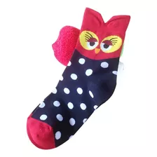 1 Par/lote De Meias Estéreo Cute Animal Owl Cute Cartoon Cot