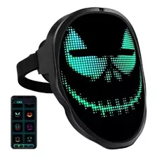 Máscara Led Terror Bluetooth Con Luz Led Para Fiesta De Hall