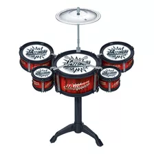 Mini Bateria Musical Infantil 5 Tambor E Baquetas Brinquedo