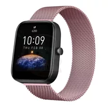 Pulseira De Metal Magnética Amazfit Bip 3 Cor Rose