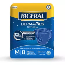 Fralda Noturna Descartável Derma Plus Tam M 8 Un - Bigfral