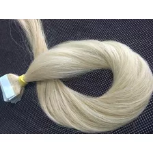 Cabelo Humano Loiro Platinado Nacional Fita Adesiva 50g 55cm