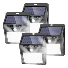 4 Luminárias Solar Parede 25 Led Sensor Movimento Externa 