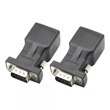 2x Db9 Rs232 Macho Para Rj45 Adaptador Fêmea Porta Com Para