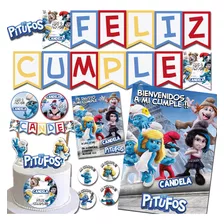 Kit Imprimible Cumple Los Pitufos Personalizado