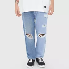 Jeans Relaxed Bitone Azul - Hombre