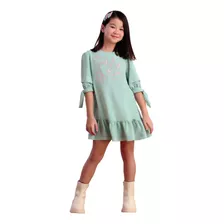 Vestido Petit Cherie Inverno Teddy Bear Verde Claro