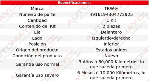 Un Jgo Bujes Horquilla Delanteras Inf Trw Lss 1996-1999 Foto 2