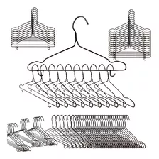 Kit 100 Cabide Metalico Para Roupas Emborrachado Preto