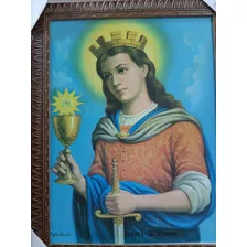 Quadro Parede Religioso Imagem Santa Barbara 44 X 33