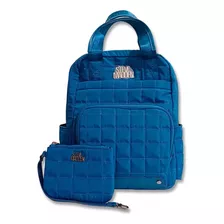 Mochila Steve Madden Azul Brosie Nueva Original Con Monedero