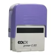 Carimbo Automático C20 Personalizado Cor Do Exterior Lilás Cor Da Tinta Preto